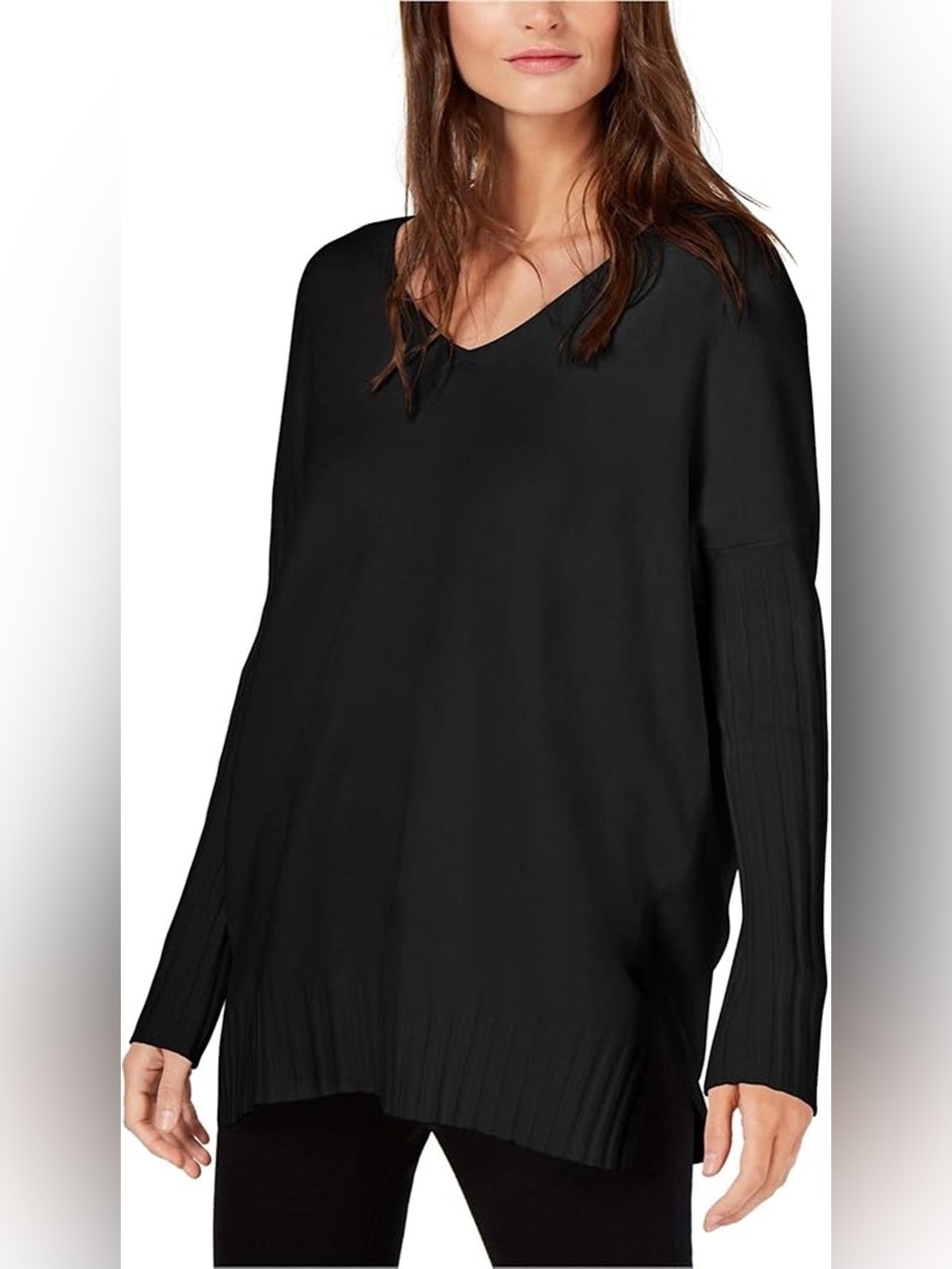 NWT French Connection babysoft Rib-sleeve sweater cashmere like oversized sz.S